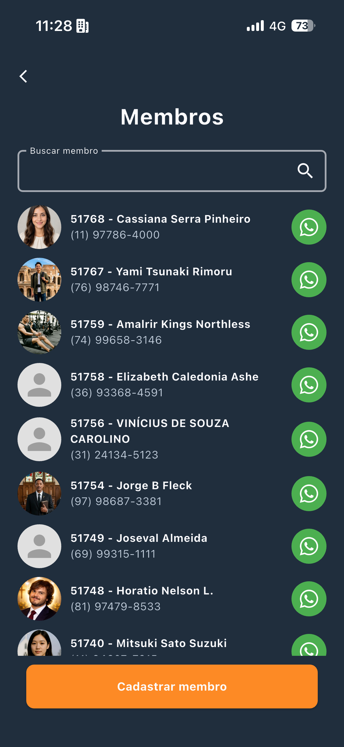 App Church — tela inicial